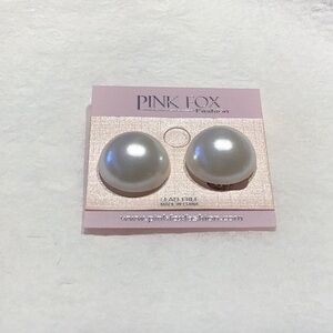 Faux half round pearl clip on Earrings